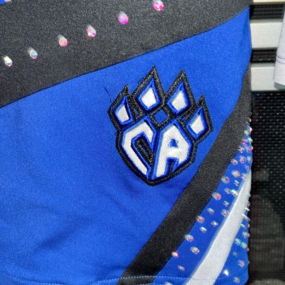 REBEL Cheer Athletics Blue Black Cheerleading Uniform AXS - Picture 5 of 12